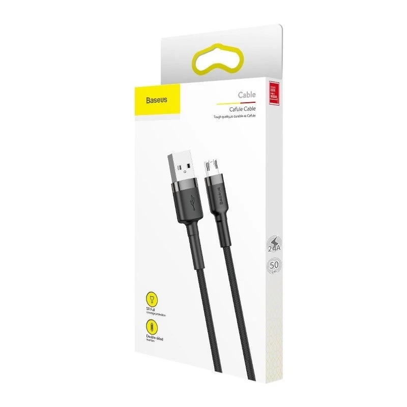 Baseus Cafule Καλώδιο Micro-USB 2.4A 1m (γκρι/μαύρο)