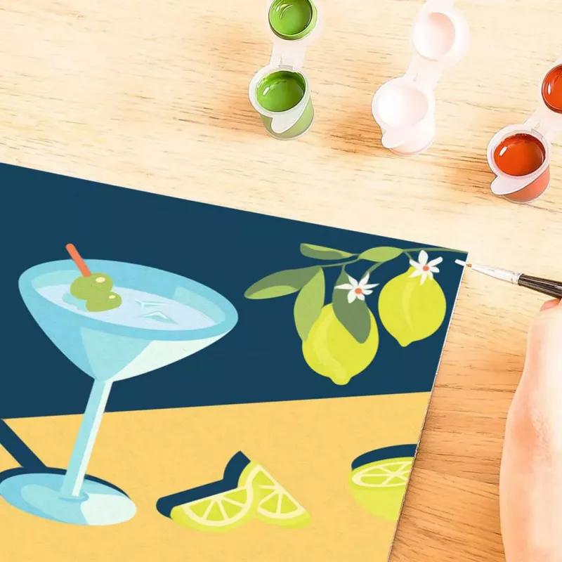 Σετ ζωγραφικής Ravensburger CreArt Mocktail Lemon – σετ ζωγραφικής με αριθμούς