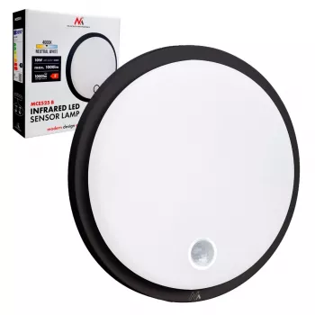 Λάμπα LED με αισθητήρα PIR MACLEAN MCE525 B – Εξωτερικός επιτοίχιος φωτιστικό LED με ανίχνευση κίνησης