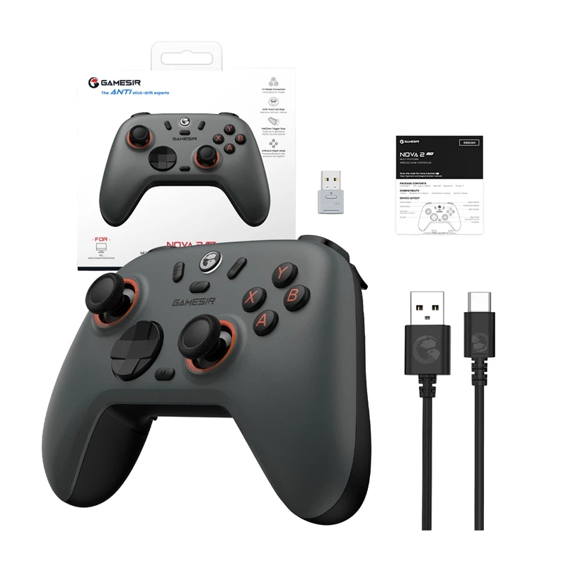 GameSir Wireless Controller Nova 2 Lite Gray — συμβατό με Bluetooth, συμπαγές χειριστήριο gaming