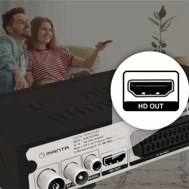 Ψηφιακός δέκτης TV MANTA DVBT025PRO DVB-T2 υποστήριξη Full HD εγγραφή USB