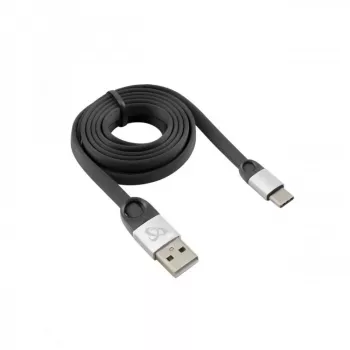 Sbox USB 2.0-Type-C/2.4A μαύρο/ασημί 1,5 m