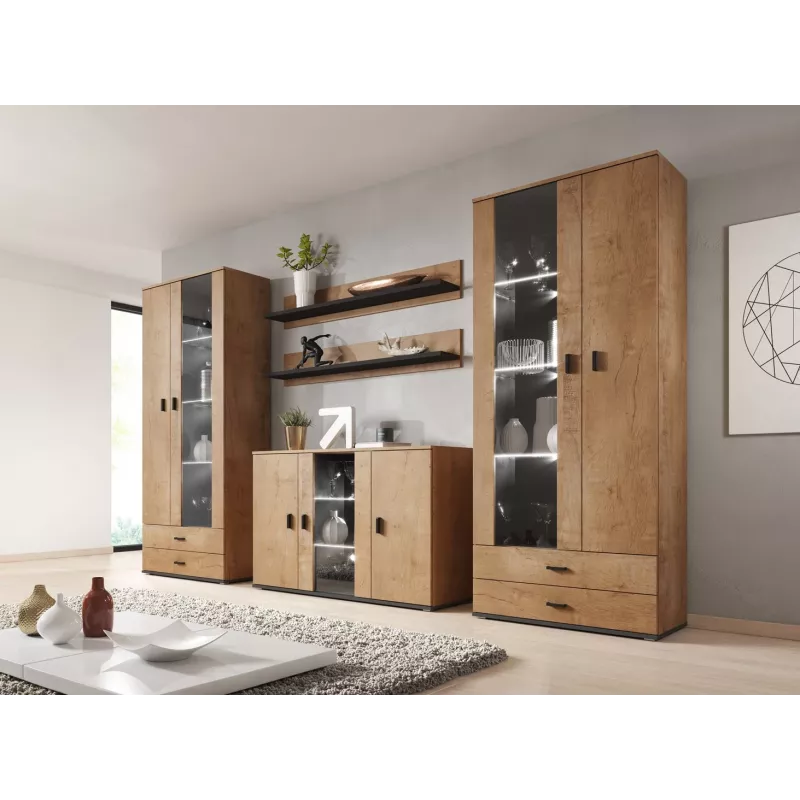 Cama sideboard 120 cm SOHO S7 λευκή δρυς/μαύρο