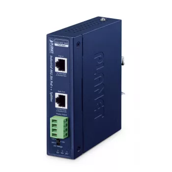 PLANET IP30 Βιομηχανικός Διαχωριστής Μονής Θύρας 10Gbps 802.3bt PoE++ 24V