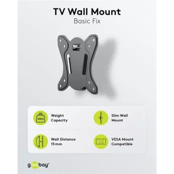 Goobay βάση τοίχου TV Basic Fix (μέγεθος S) (58523)