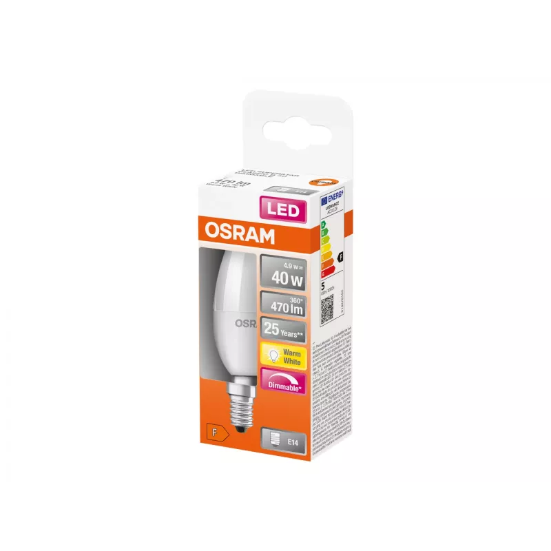 Λάμπα LED Ledvance Parathom Classic E14 4,9 W Θερμό λευκό, Υποδοχή E14