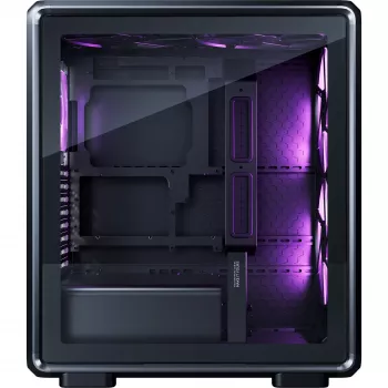 Κουτί PC Cooler Master MasterFrame 500 Mesh Midi Tower – μαύρο με διαφανές πλαϊνό, υποστηρίζει ATX/EATX, 2x200 mm μπροστά, 1x120 mm πίσω