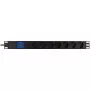 Μονάδα διανομής ρεύματος PowerWalker 10133010 PDU 1U Μαύρο, υποδοχές τύπου F, ζεύξη C20, 16 A, 3500 W, καλώδιο 2 m