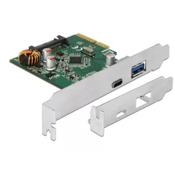 DeLOCK 90299 Κάρτα PCIe x4, 1x USB Type-C + 1x USB Type-A, USB 3.2 Gen 2 (10 Gbps)