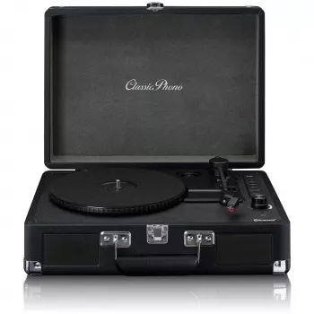 Lenco TT-115 πικάπ με ιμάντα, Bluetooth, USB-A, έξοδος ακουστικών 3,5 mm, 4 W RMS, 33/45/78 RPM, μαύρο