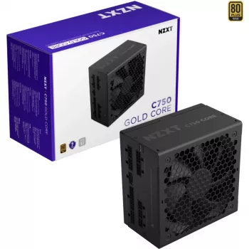 C750 GOLD CORE, τροφοδοτικό PC μαύρο, 1x 12-Pin High Power GPU, 3x PCIe, cable management, 750 Watt