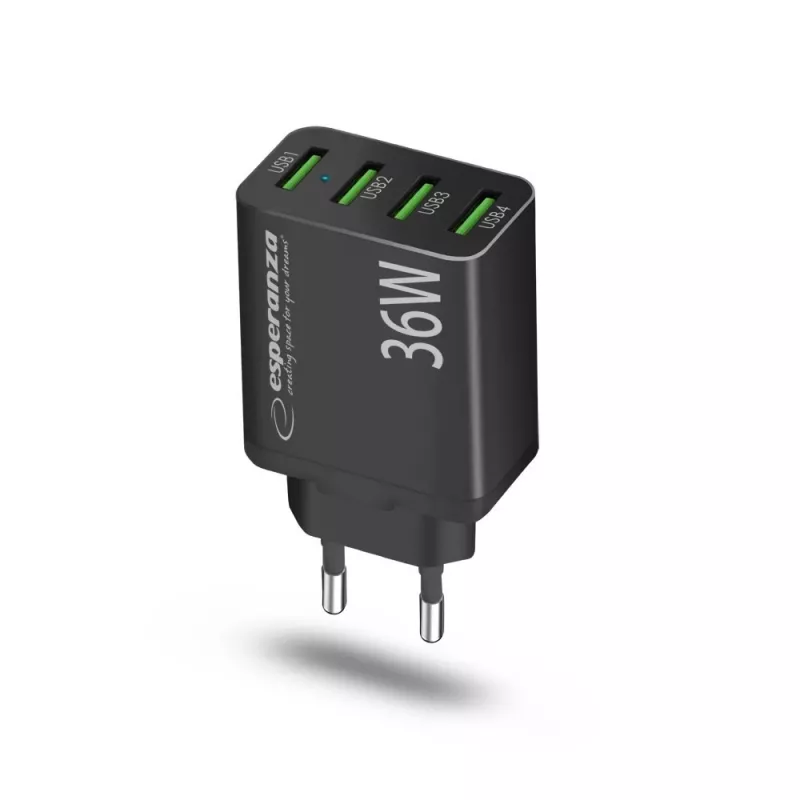 Esperanza EZC107K φορτιστής τοίχου 36W μαύρος