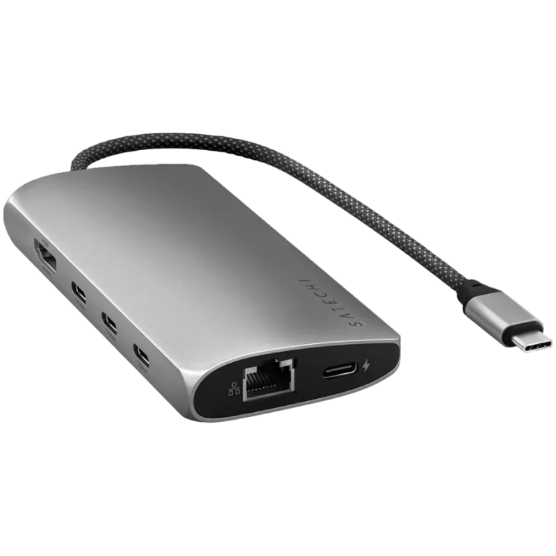 Satechi USB-C Multiport Adapter 8K με Ethernet V3 space grey (ST-P8KEM)
