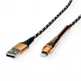 Καλώδιο Lightning ROLINE 11.02.8923 1m Μαύρο Χρυσό