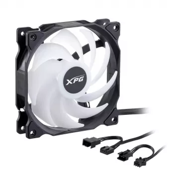 XPG VENTO 120 ARGB PWM (συσκευασία 3 τεμ.) μαύρο, ανεμιστήρας, 12 cm, 300 U/min, 1850 U/min, μαύρο
