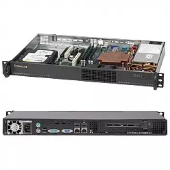 Supermicro - SuperChassis 510-203B (μαύρο) - τοποθέτηση rack 1U - micro ATX 200 Watt μαύρο