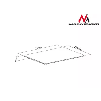 Αξεσουάρ ραφιού MACLEAN MC-629 — Ράφι TV/DVD με κλιπ ράβδου, 360×250 mm, max. φορτίο 8 kg