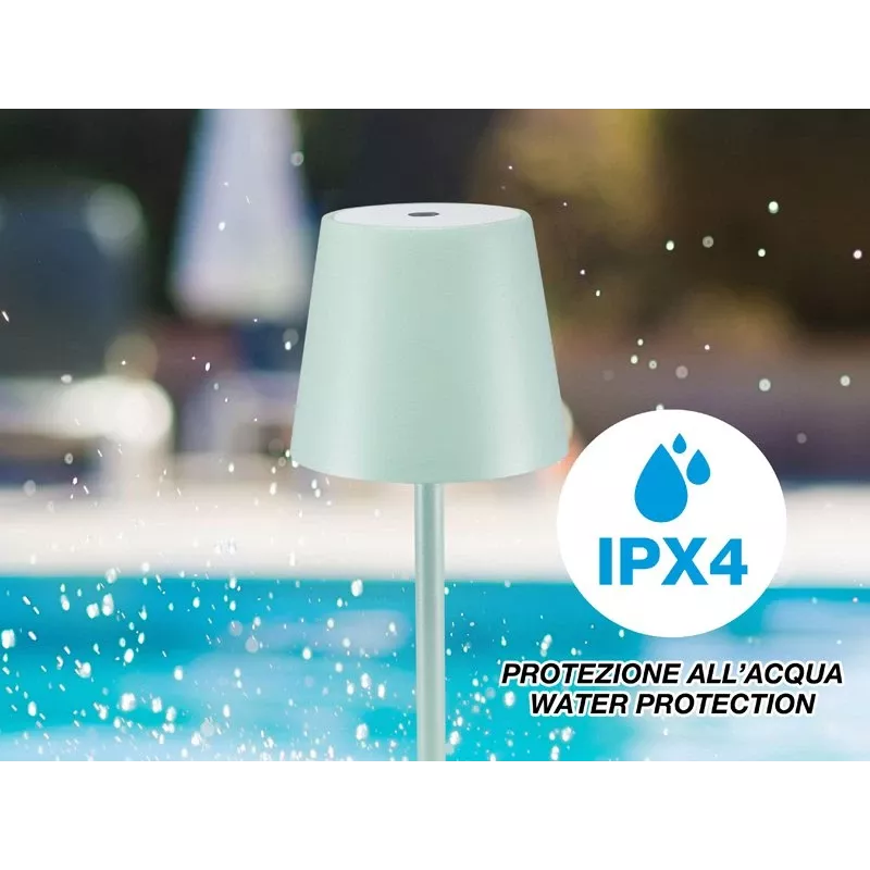 Beper P201UTP127 επαναφορτιζόμενο επιτραπέζιο φωτιστικό LED, αφής, ρυθμιζόμενης έντασης, IPX4, πράσινο