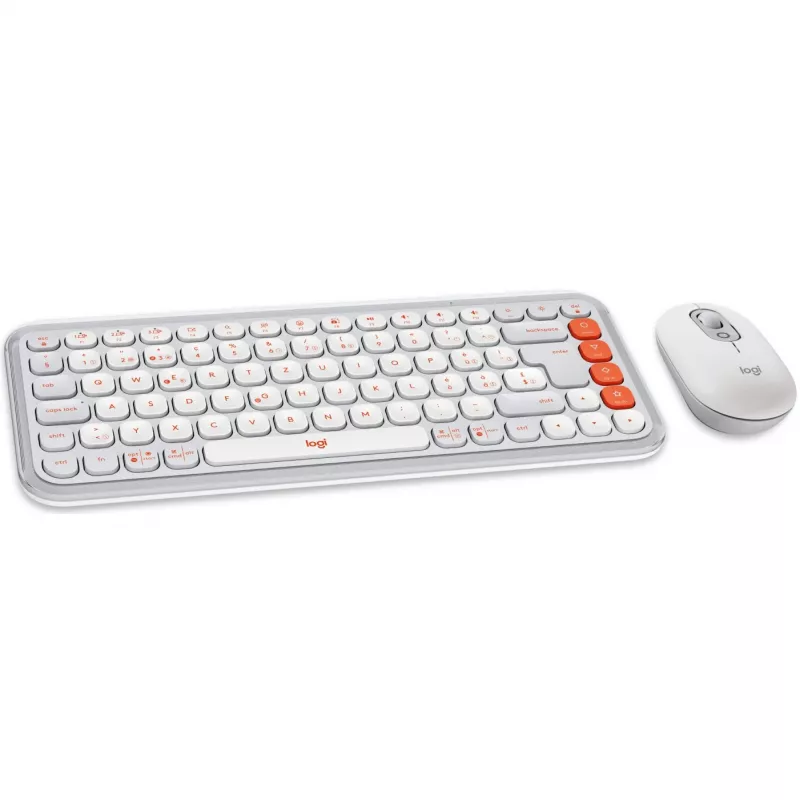 Logitech POP Icon Combo Bluetooth QWERTZ Swiss Πορτοκαλί Λευκό Ποντίκι