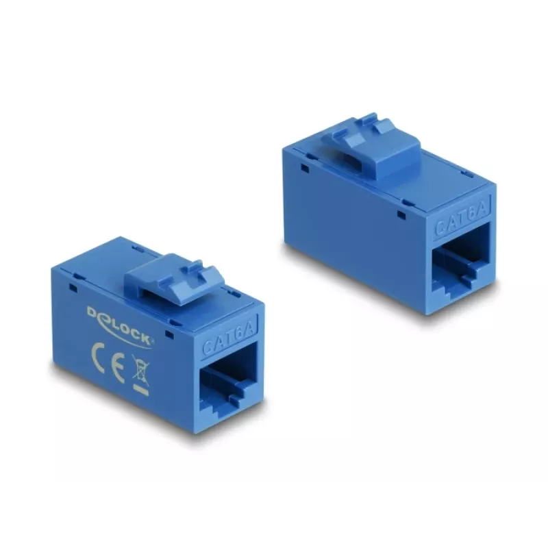 Delock 90642 μονάδα Keystone RJ45 θηλυκό σε RJ45 θηλυκό, Cat.6A UTP, μπλε