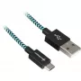 Καλώδιο USB 2.0, βύσμα USB-A > βύσμα Micro-USB (μαύρο/ανοιχτό μπλε, 1 μέτρο, με επένδυση)