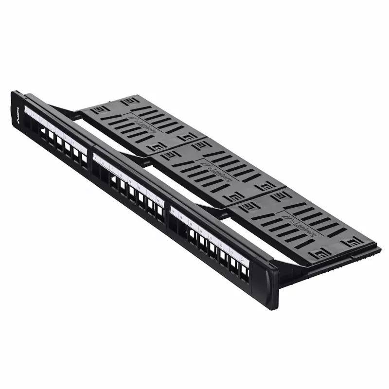 Patch panel 1U LANBERG PPKS-1124-B, 24 θύρες, 1U, ABS, μαύρο, 482,6×44,5×154 mm