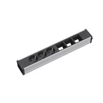 Πολύπριζο Bachmann 912.006 3 πρίζες AC μαύρο ασημί