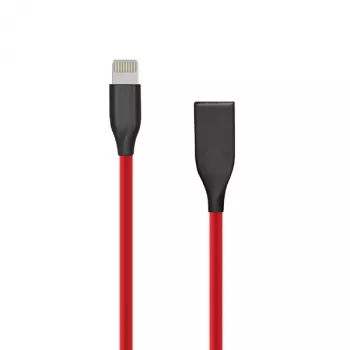 Καλώδιο σιλικόνης USB- Lightning, 2m (κόκκινο)
