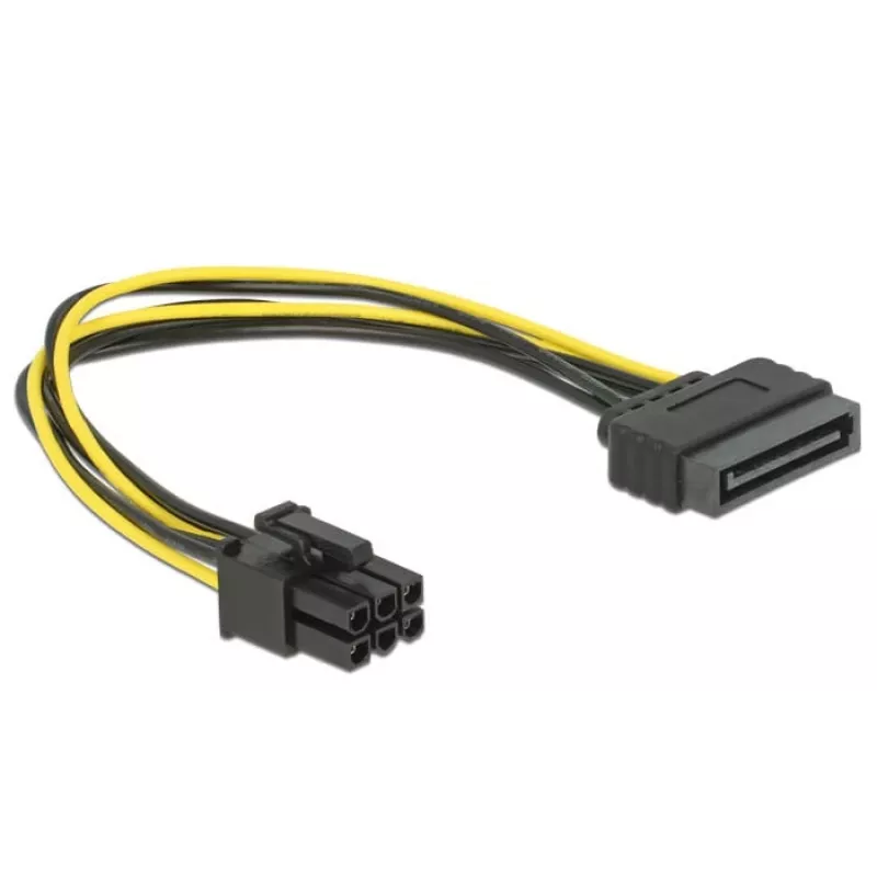 Delock 82924 καλώδιο τροφοδοσίας SATA 15 ακίδων σε 6 ακίδων PCI Express