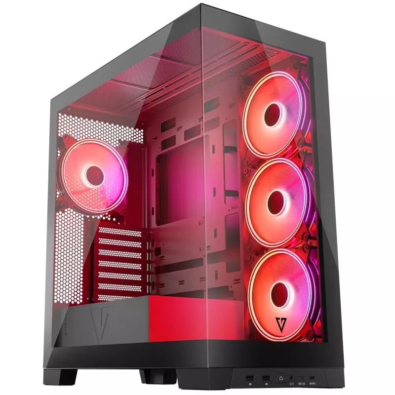 Κουτί PC MODECOM Volcano SPACE APEX ARGB Midi Tower, Γυαλί Tempered, USB-C, Υποστηρίζει ATX/microATX/Mini-ITX, GPU έως 430 mm, Ψύκτρα CPU έως 180 mm