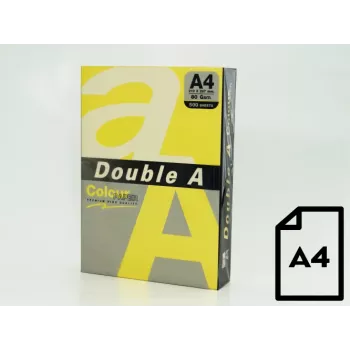 Χρωματιστό χαρτί Double A, 80g, A4, 500 φύλλα, Lemon