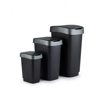 Rotho Twist περιστρεφόμενος κάδος απορριμμάτων 25 l, ασημί