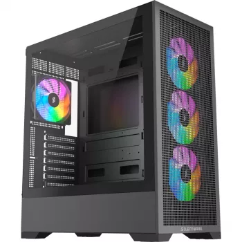 Κουτί PC Silentware Core 100 A-RGB μαύρο — Μοντέλο CORE100Schwarz, φωτισμός A-RGB, φόρμα Mid-Tower