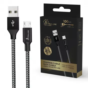 Καλώδιο φόρτισης Extralink Smart Life 15W USB-A σε microUSB 100 cm PVC 5V 2,4A μαύρο
