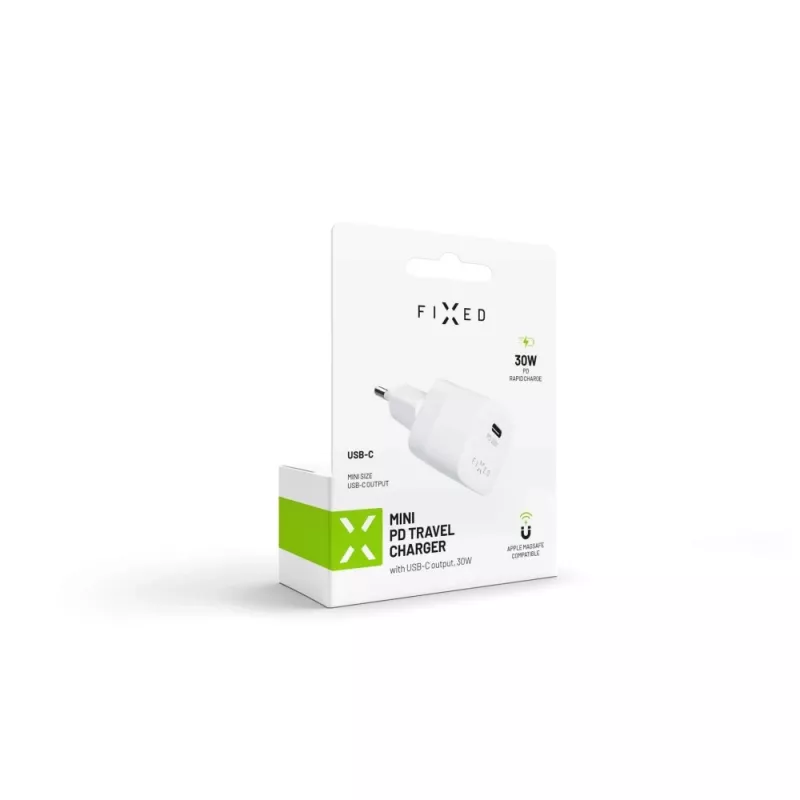 Φορητός φορτιστής ταξιδιού USB-C FIXED FIXC30M-C-WH 30W συμπαγής σχεδιασμός