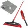 Σετ σκούπας VILEDA Pet Pro 175388 — 3 τεμ., ηλεκτροστατική βούρτσα και πανί μικροϊνών, κόκκινο