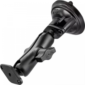 RAM Mounts Twist-Lock επίπεδη βάση διπλής σφαίρας με βεντούζα Μαύρη RAP-B-166-2U