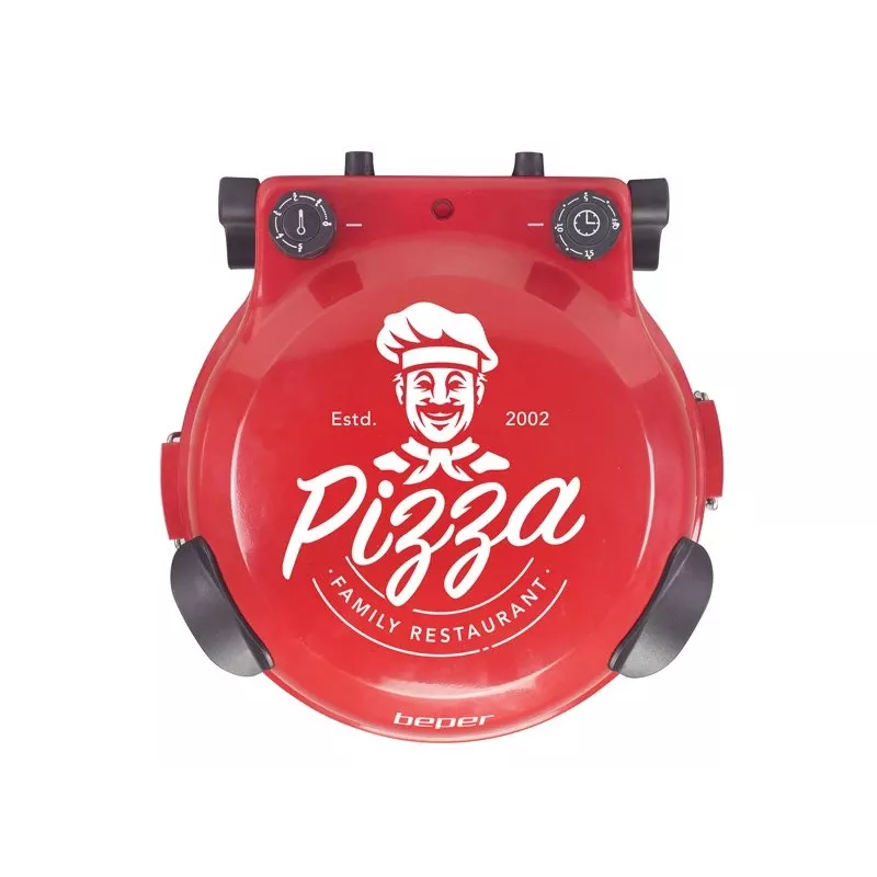 Beper P101CUD300 Party Line φούρνος πίτσας, 1200 W, 400°C, πυρίμαχη πέτρα 31 cm, κόκκινος