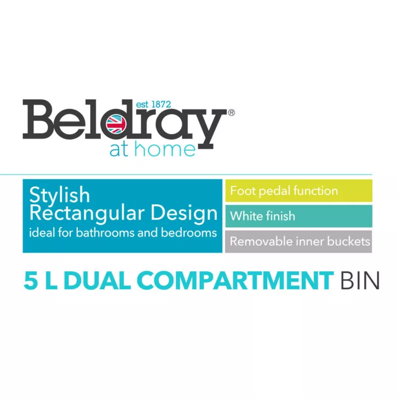 Κάδος απορριμμάτων Beldray LA035235WHTFEU7 διπλός κάδος 5 L λευκό