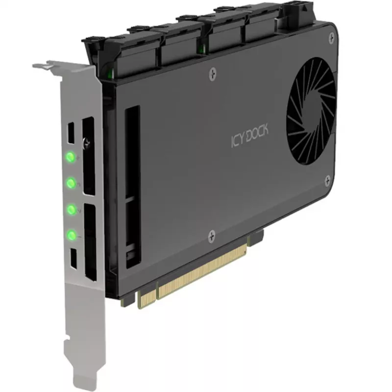 Κάρτα αντάπτορα 4 x M.2 NVMe SSD Mobile Rack, Icy Dock MB204MP-B