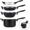 Σετ κατσαρολών Russell Hobbs RH01840EU7 – 4 τεμ. στοιβαζόμενα, μεταλλικό μαρμάρινο