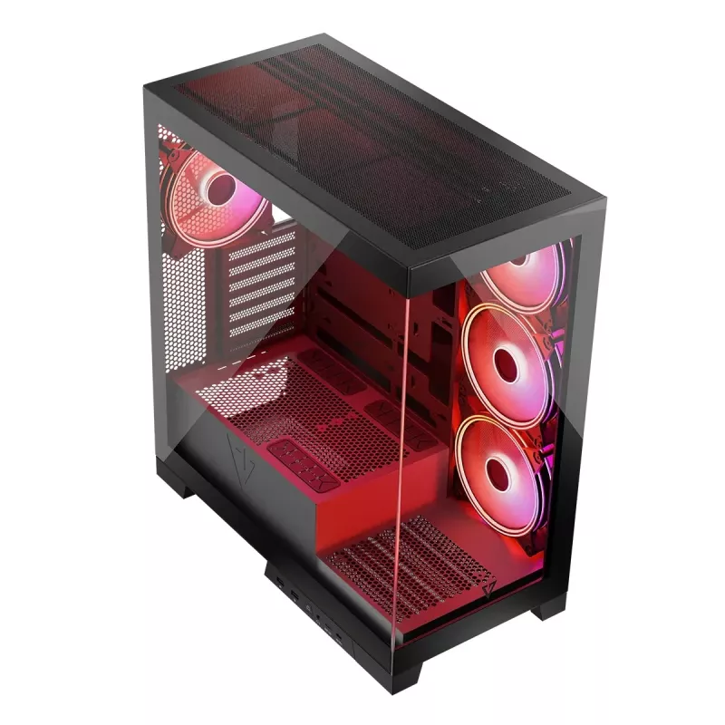 Κουτί PC MODECOM Volcano SPACE APEX ARGB Midi Tower, Γυαλί Tempered, USB-C, Υποστηρίζει ATX/microATX/Mini-ITX, GPU έως 430 mm, Ψύκτρα CPU έως 180 mm