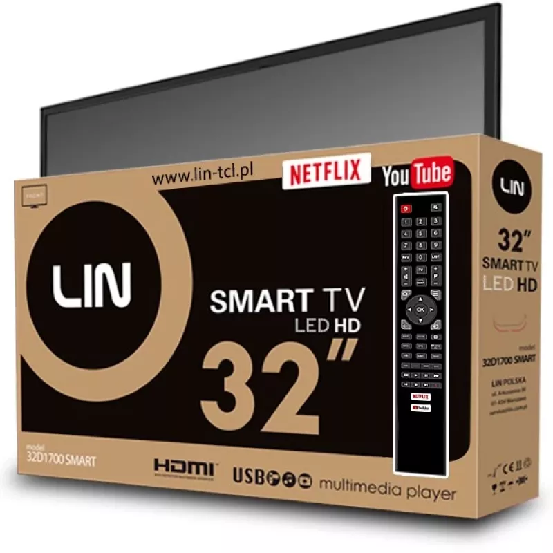 LIN 32D1700 SMART έξυπνη τηλεόραση 32 ιντσών (81,3 cm), HD Ready, DVB-T2