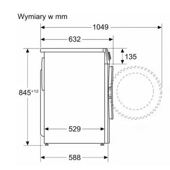 Πλυντήριο ρούχων μπροστινής φόρτωσης Bosch WGE02201PL — 8 kg, 1200 στροφές/λεπτό, κάδος 55 l, οθόνη LED, Inverter