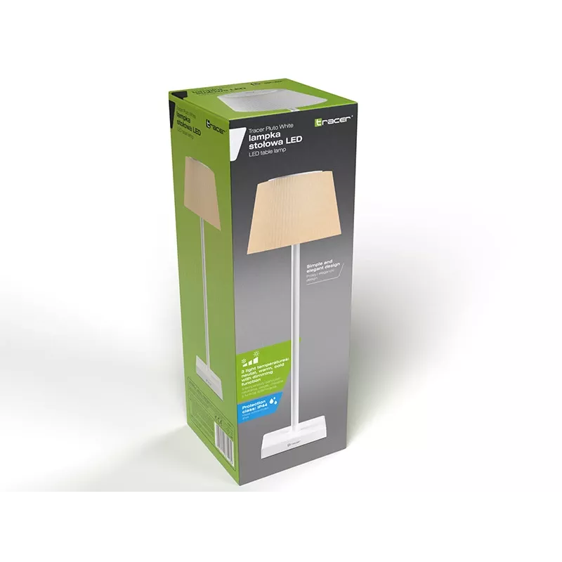 Επιτραπέζιο φωτιστικό TRACER Pluto λευκό TRAOSW47233 LED dimmable, λευκή έκδοση