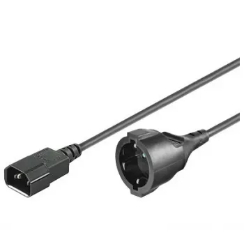 Microconnect PE130150 Καλώδιο τροφοδοσίας μαύρο 1,5 m υποδοχή C14 βύσμα τροφοδοσίας Type F