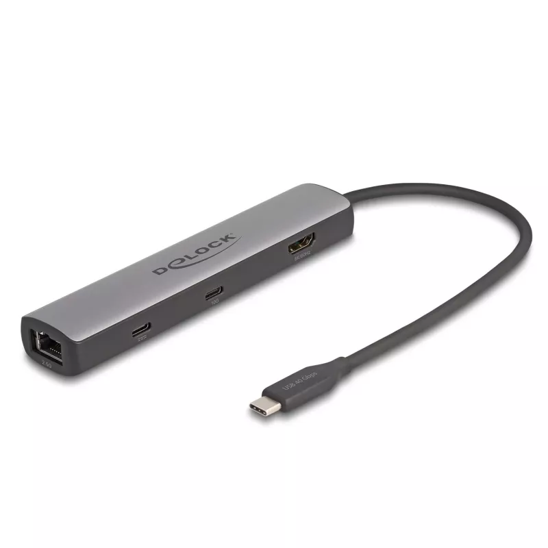 DeLOCK USB Type-C Docking Station 8K HDMI USB 10 Gbps 2,5 Gigabit LAN PD 100W