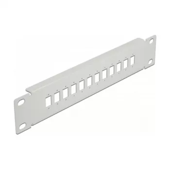 Patchpanel οπτικών ινών DeLOCK 10 ιντσών 12-Port SC Simplex LC Duplex 1U γκρι