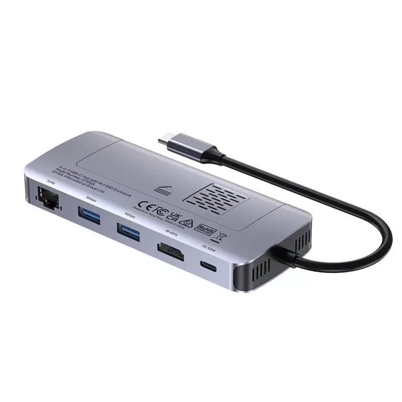 UNITEK Ενεργός Hub USB-C 10GBPS,M.2,HDMI, PD 100W