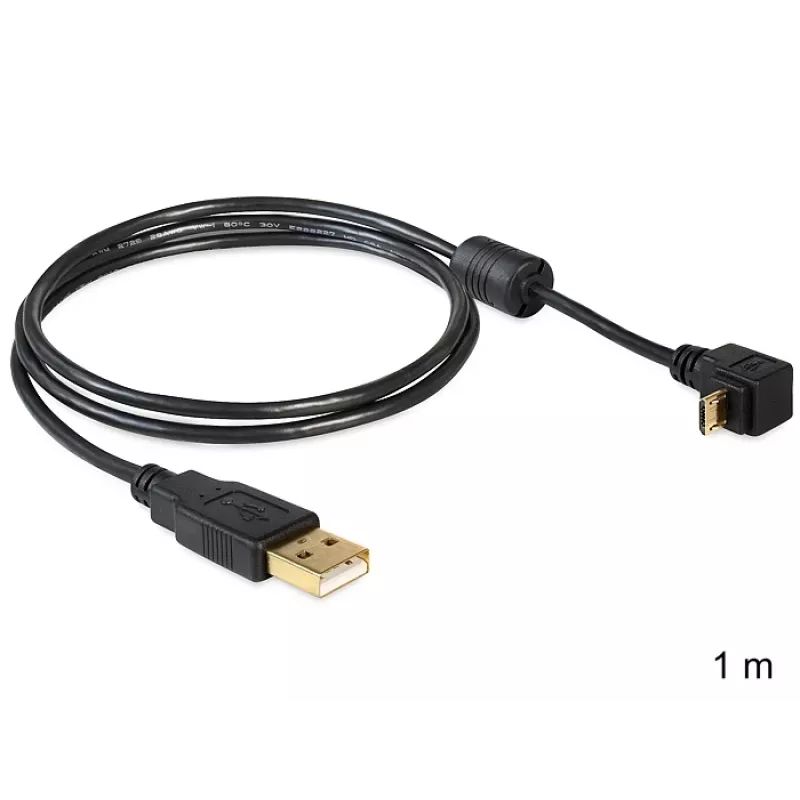 Καλώδιο USB DeLOCK USB 2.0 1 m Micro-USB B μαύρο